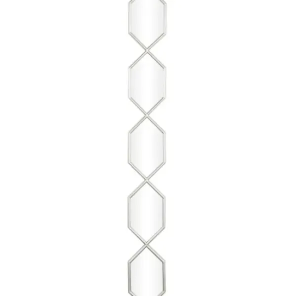 Decorative Mirrors-Kirkland's Home Slim Stacked Hexagons Wall Mirror Silver