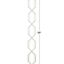 Decorative Mirrors-Kirkland's Home Slim Stacked Hexagons Wall Mirror Silver