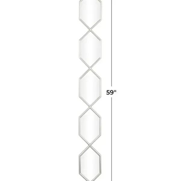 Decorative Mirrors-Kirkland's Home Slim Stacked Hexagons Wall Mirror Silver