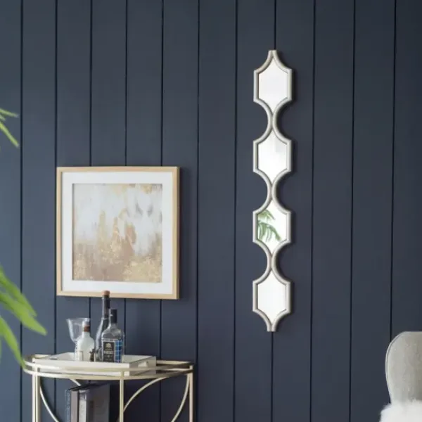 Decorative Mirrors-Kirkland's Home Slim Stacked Trellis Wall Mirror Silver