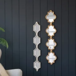 Decorative Mirrors-Kirkland's Home Slim Stacked Trellis Wall Mirror Silver