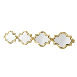 Decorative Mirrors-Kirkland's Home Slim Stacked Trellis Wall Mirror Gold