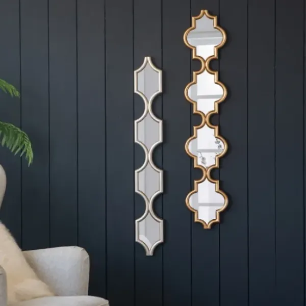 Decorative Mirrors-Kirkland's Home Slim Stacked Trellis Wall Mirror Gold