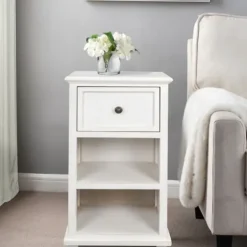 Accent & End Tables-Kirkland's Home Slim Wooden 2-Shelf Side Table White