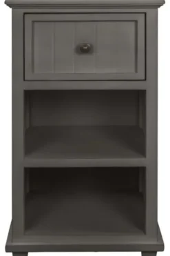 Accent & End Tables-Kirkland's Home Slim Wooden 2-Shelf Side Table Gray
