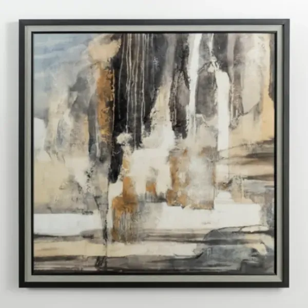 Framed Art-Kirkland's Home Smoke & Mirrors Abstract Framed Art Print Black/Tan/Gray