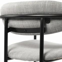 Bar Stools & Counter Height Stools-Kirkland's Home Smoke Arm Rest Upholstered Bar Stool Gray