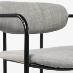 Bar Stools & Counter Height Stools-Kirkland's Home Smoke Arm Rest Upholstered Bar Stool Gray