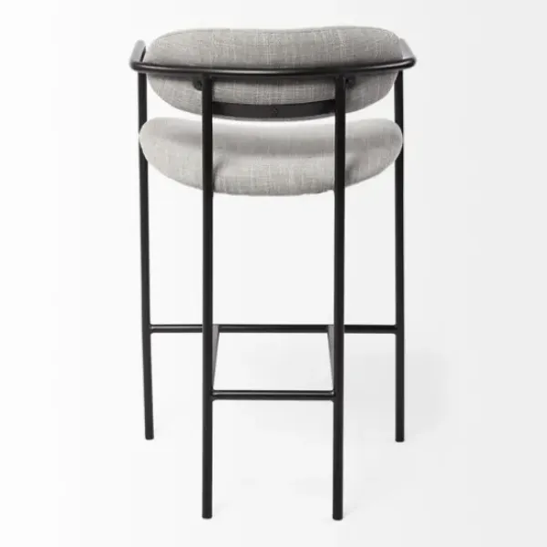 Bar Stools & Counter Height Stools-Kirkland's Home Smoke Arm Rest Upholstered Counter Stool Gray