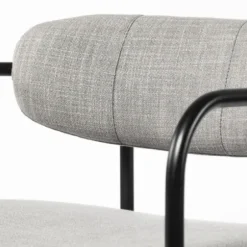 Bar Stools & Counter Height Stools-Kirkland's Home Smoke Arm Rest Upholstered Counter Stool Gray