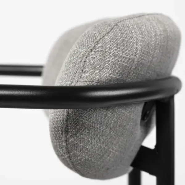 Bar Stools & Counter Height Stools-Kirkland's Home Smoke Arm Rest Upholstered Counter Stool Gray