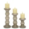 Candle Holders-Kirkland's Home Smoke Glass Pillar Candle Holders, Set Of 3 Gray