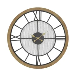 Clocks-Kirkland's Home Smoke Gray Vintage Matte Mesh Wall Clock