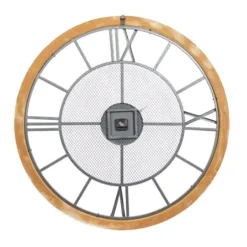 Clocks-Kirkland's Home Smoke Gray Vintage Matte Mesh Wall Clock