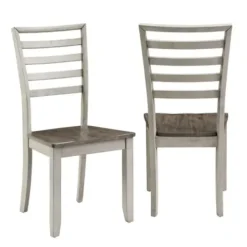 Dining Chairs-Kirkland's Home Smoked Honey And Alabaster Dining Chairs, Set Of 2 Ivory/Brown