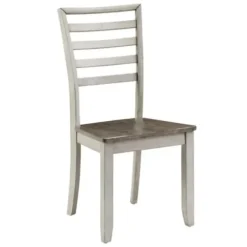 Dining Chairs-Kirkland's Home Smoked Honey And Alabaster Dining Chairs, Set Of 2 Ivory/Brown