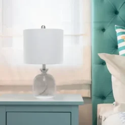 Table Lamps-Kirkland's Home Smokey Hammered Glass Shade Table Lamp Gray
