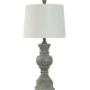 Table Lamps-Kirkland's Home Smokey Slate Gray Baluster Grain Table Lamp White