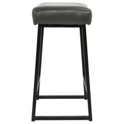 Bar Stools & Counter Height Stools-Kirkland's Home Smokey Vegan Leather Counter Stools, Set Of 2 Gray