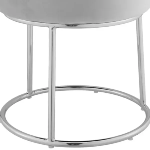 Benches & Ottomans-Kirkland's Home Smokey Velvet Vanity Stool Gray