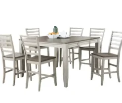 Dining Tables-Kirkland's Home Smoky Alabaster Wooden 7-Pc. Dining Set Gray/Brown