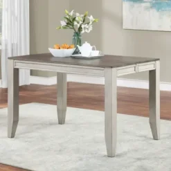 Dining Tables-Kirkland's Home Smoky Alabaster Wooden 9-Pc. Dining Set Gray/Brown