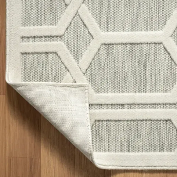 Outdoor Rugs-Kirkland's Home Smoky Blue Geometric Indoor/Outdoor Area Rug, 5X7 Gray/Blue