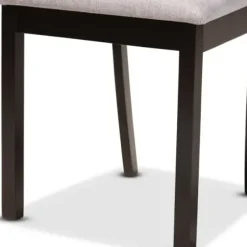 Dining Tables-Kirkland's Home Smoky Gray Upholstered Swoop Back 5-Pc. Dining Set