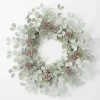 Wreaths-Kirkland's Home Snow Dusted Eucalyptus And Pinecone Wreath Green/Brown/White
