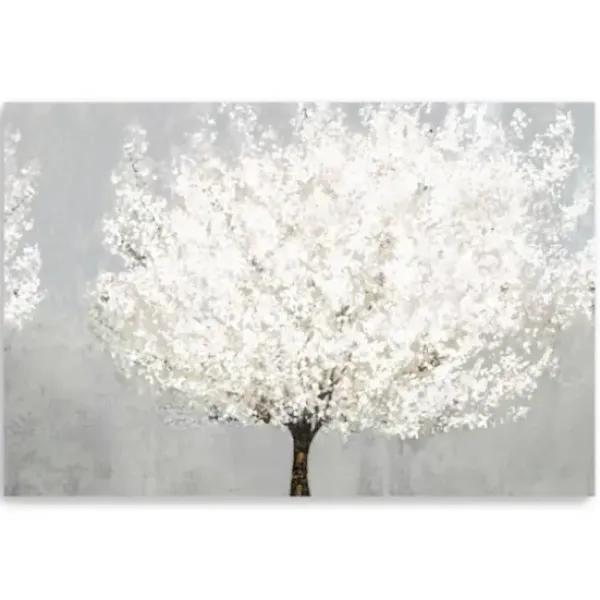 Canvas Art-Kirkland's Home Snow Kissed Blossoms Giclee Canvas Art Print Gray/White/Brown