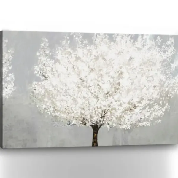 Canvas Art-Kirkland's Home Snow Kissed Blossoms Giclee Canvas Art Print Gray/White/Brown
