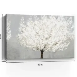 Canvas Art-Kirkland's Home Snow Kissed Blossoms Giclee Canvas Art Print Gray/White/Brown