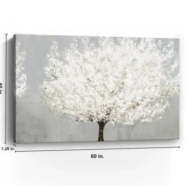 Canvas Art-Kirkland's Home Snow Kissed Blossoms Giclee Canvas Art Print Gray/White/Brown