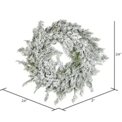 Wreaths-Kirkland's Home Snowy Cedar Wreath Green/White
