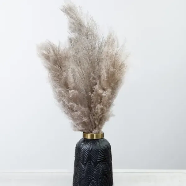 Arrangements & Greenery-Kirkland's Home Snowy Pampas Christmas Floral Arrangement White/Gray/Black