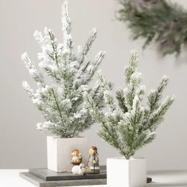 Arrangements & Greenery-Kirkland's Home Snowy Pine White Potted Christmas Trees, Set Of 3 Green/White