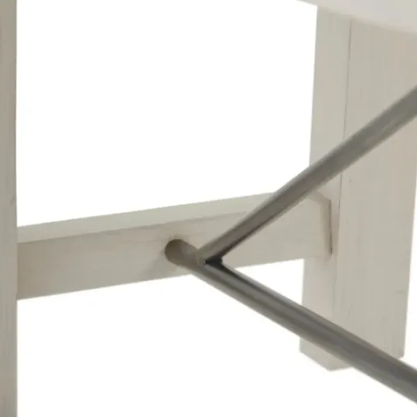 Dining Chairs-Kirkland's Home Sofia Wooden Dining Bench With Metal Bars White