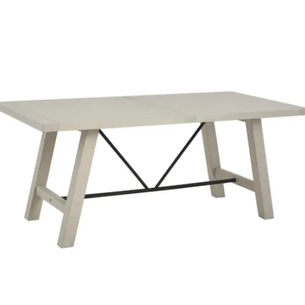 Dining Tables-Kirkland's Home Sofia Wooden Dining Table With Metal Bars White