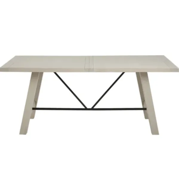 Dining Tables-Kirkland's Home Sofia Wooden Dining Table With Metal Bars White