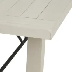 Dining Tables-Kirkland's Home Sofia Wooden Dining Table With Metal Bars White