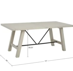 Dining Tables-Kirkland's Home Sofia Wooden Dining Table With Metal Bars White