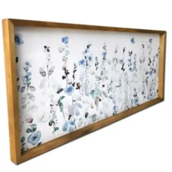 Framed Art-Kirkland's Home Soft Blue Garden Framed Canvas Art Print Blue/White/Green