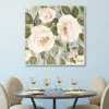 Framed Art-Kirkland's Home Soft California Roses Framed Canvas Art White/Green/Pink