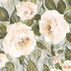 Framed Art-Kirkland's Home Soft California Roses Framed Canvas Art White/Green/Pink