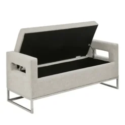 Benches & Ottomans-Kirkland's Home Soft Storage Bench With Open Sides Gray