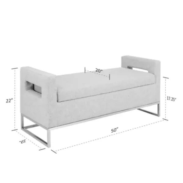 Benches & Ottomans-Kirkland's Home Soft Storage Bench With Open Sides Gray