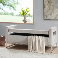 Benches & Ottomans-Kirkland's Home Soft Storage Bench With Open Sides Gray