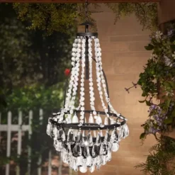 Outdoor Lighting-Kirkland's Home Solar Outdoor Chandelier Clear