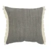 Pillows-Kirkland's Home Solid Accent Pillow With Fringe Gray