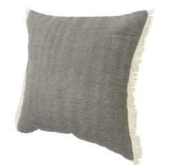 Pillows-Kirkland's Home Solid Accent Pillow With Fringe Gray